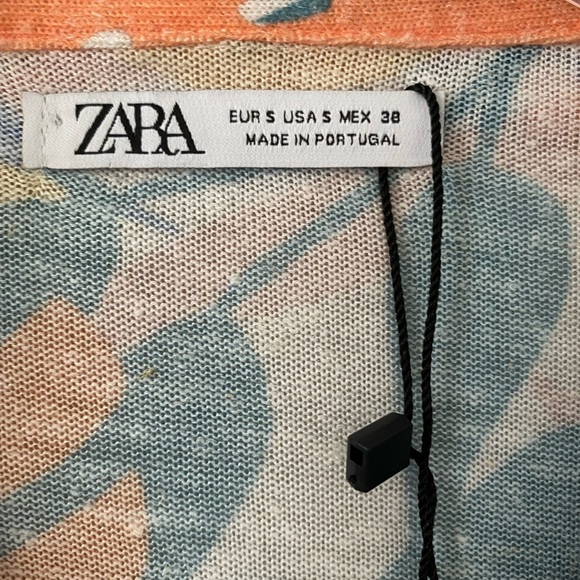 Zara JoinLife Men’s Floral Leaf Button Down Shirt Small NWT - Picture 4 of 4